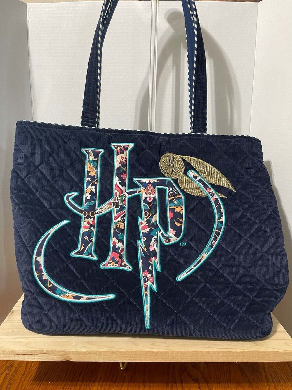 Vera Bradley Harry Potter Home to Hogwarts Navy Blue Corduroy Tote Bag